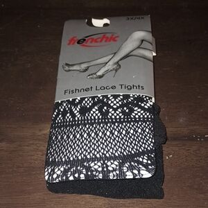 Frenchic Black Fishnet Lace Tights